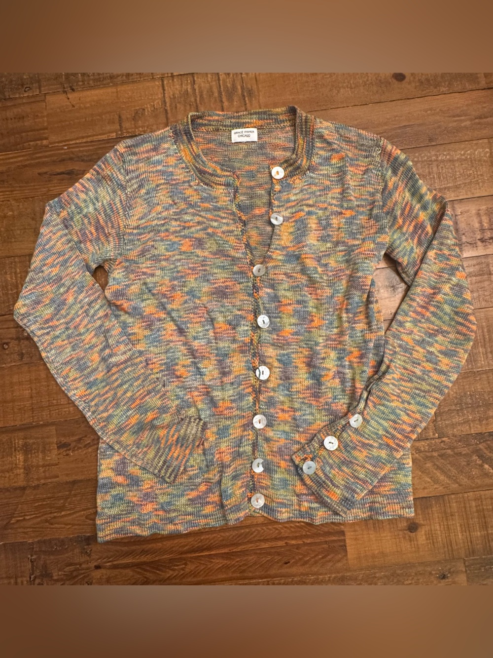 GRACE FISHER Multicolor Knit Button-Up Sweater Cardigan